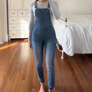 Madewell Skinny Leg Casual Denim Jean Crossback Western Cottagecore Overalls